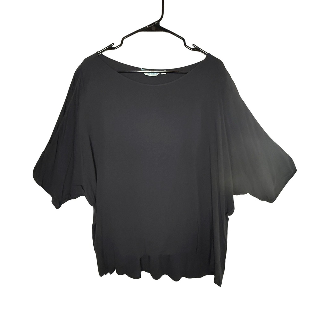 Jams World Black Dolman Sleeve Oversized Crinkle Top W654SL-BLK XL
